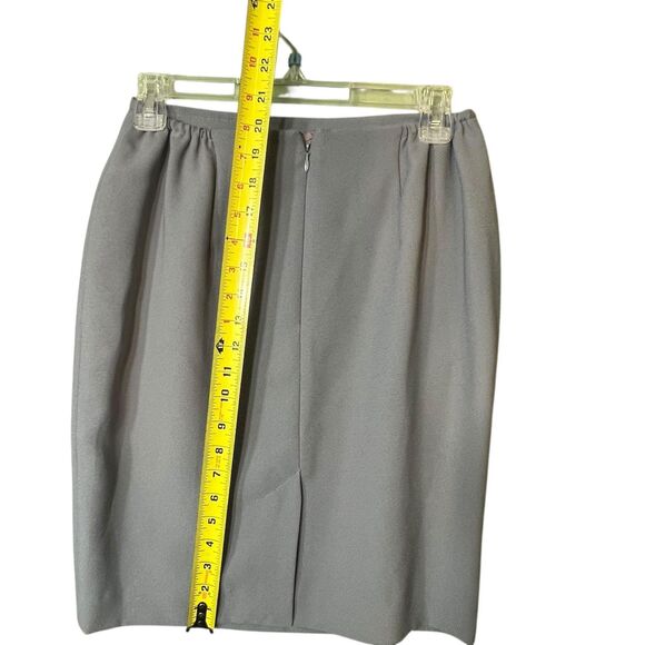 Laura Henson Skirt Suit Womens 6 Petite Gray 2 Piece Blazer Pencil Skirt Lined - Picture 12 of 14